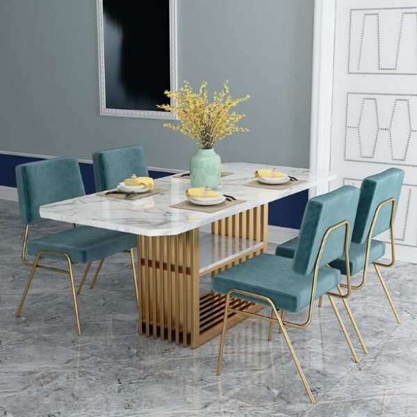 modern marble dining table and chairs - Allinone Décor