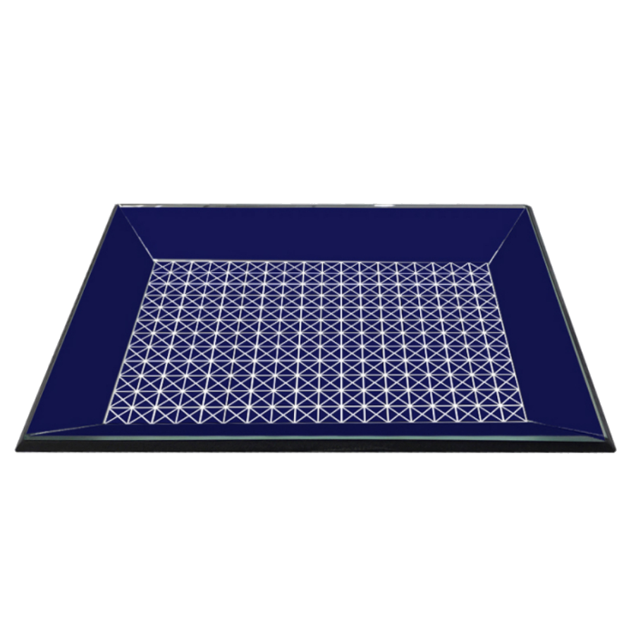 Blue Diagonal Squares Tray