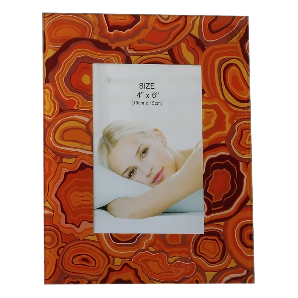 Orange Fluid Design Photo Frame