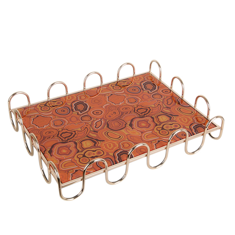 Orange Fluid Design Polygon Tray