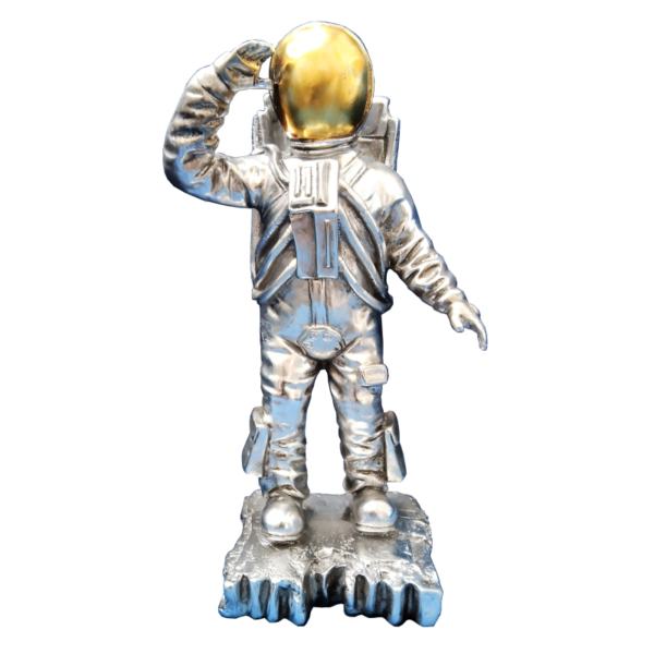Silver Saluting Spaceman - Front View